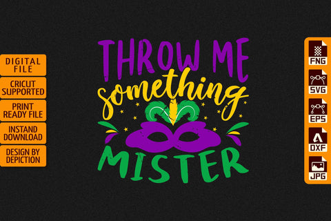 Throw Me Something Mister T-Shirt, Mardi Gras Shirt Print Template Sketch DESIGN Depiction Studio 