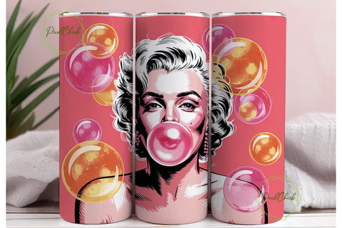 THSPlyn Bubblegum 20oz Tumbler Wrap Sublimation PixelChick 