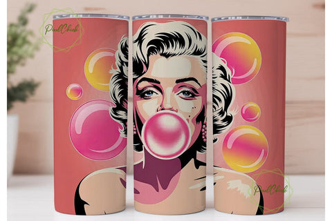 THSPlyn Bubblegum 20oz Tumbler Wrap Sublimation PixelChick 