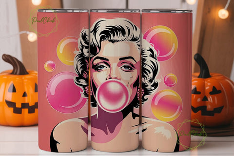 THSPlyn Bubblegum 20oz Tumbler Wrap Sublimation PixelChick 