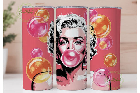 THSPlyn Bubblegum 20oz Tumbler Wrap Sublimation PixelChick 