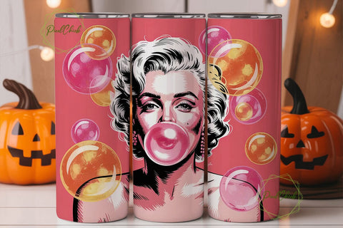 THSPlyn Bubblegum 20oz Tumbler Wrap Sublimation PixelChick 