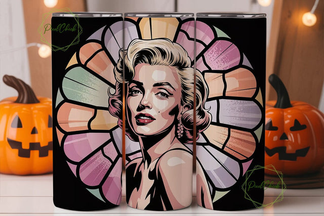 THSPlyn Stained Glass 20oz Tumbler Wrap Sublimation PixelChick 