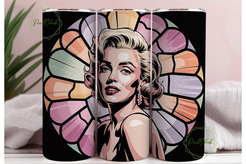 THSPlyn Stained Glass 20oz Tumbler Wrap Sublimation PixelChick 
