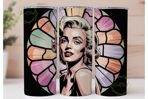 THSPlyn Stained Glass 20oz Tumbler Wrap Sublimation PixelChick 