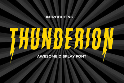Thunderion - Lightning typeface characters Font Mozzatype 