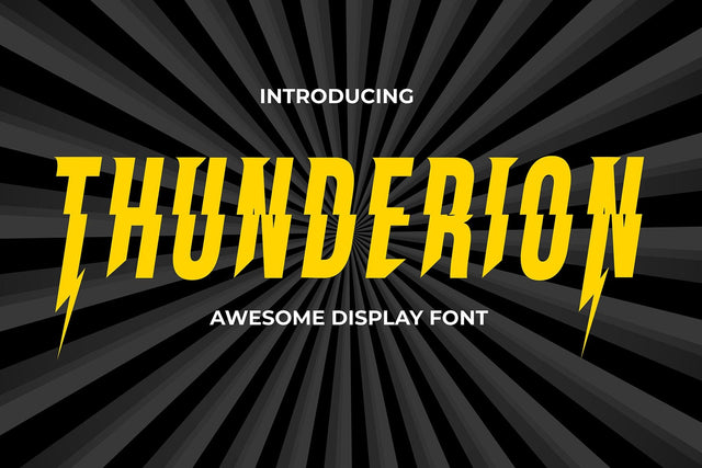 Thunderion - Lightning typeface characters Font Mozzatype 
