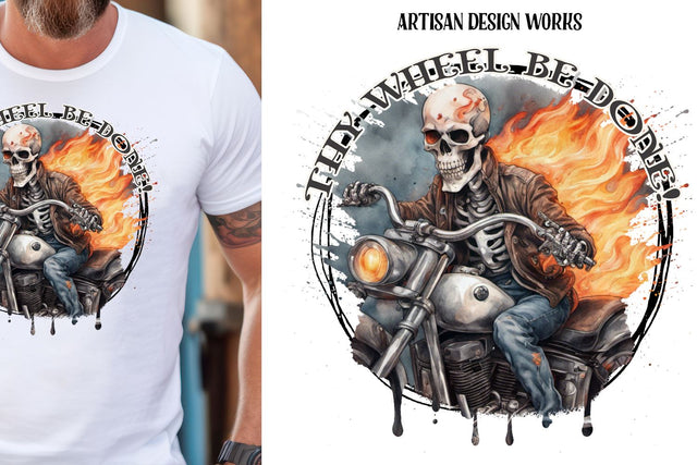 Thy Wheel Be Done-Motorcycle Sublimation Sublimation Whimsical Inklings 