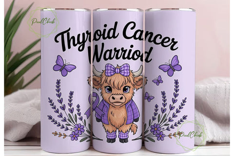 Thyroid Cancer Warrior 20oz Tumbler Wrap Sublimation PixelChick 