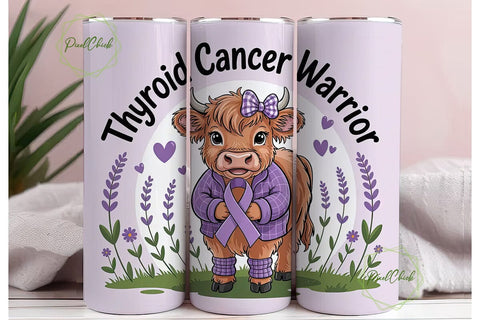 Thyroid Cancer Warrior 20oz Tumbler Wrap Sublimation PixelChick 
