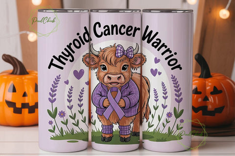 Thyroid Cancer Warrior 20oz Tumbler Wrap Sublimation PixelChick 