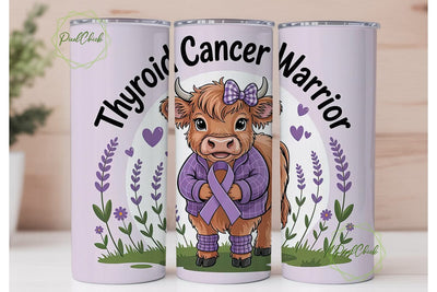 Thyroid Cancer Warrior 20oz Tumbler Wrap Sublimation PixelChick 