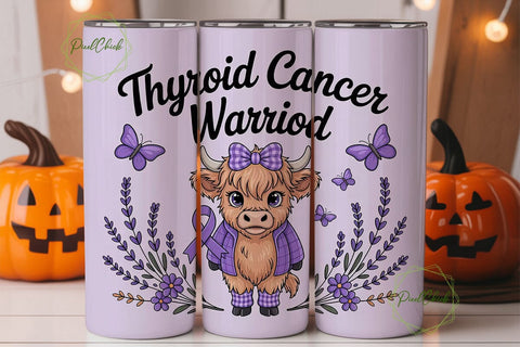 Thyroid Cancer Warrior 20oz Tumbler Wrap Sublimation PixelChick 