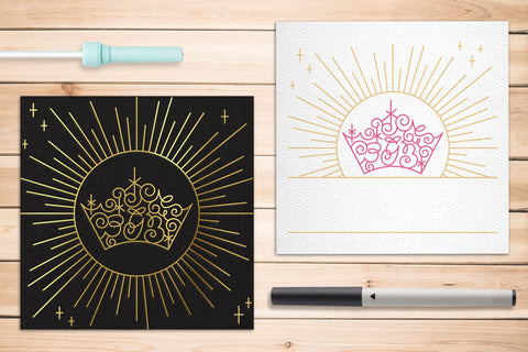 Tiara in Deco Style Frame SKETCH Single Line SVG Sketch DESIGN Risa Rocks It 