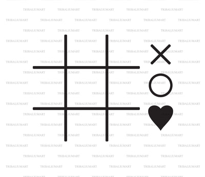 Tic Tac Toe Game with Heart SVG TribaliumArtSF 