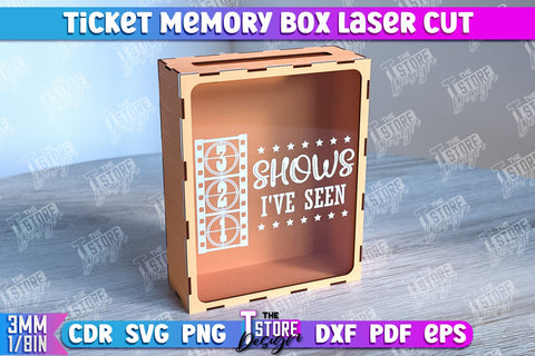 Ticket Stub Memory Box Bundle | Favorite Moments | Travels Tickets | Concert Tickets | CNC File SVG The T Store Design 