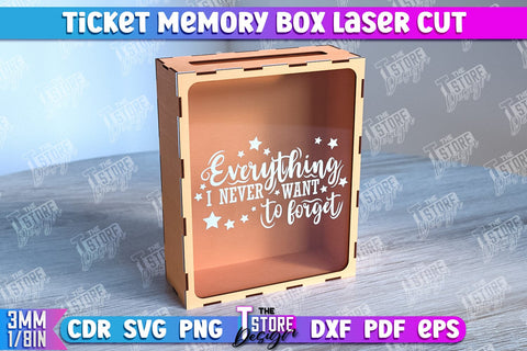 Ticket Stub Memory Box Bundle | Favorite Moments | Travels Tickets | Concert Tickets | CNC File SVG The T Store Design 