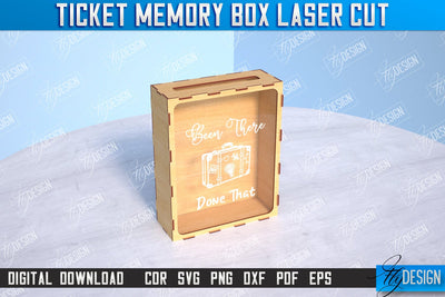 Ticket Stub Memory Box | Favorite Moments | Travels Tickets | Concert Tickets | CNC File SVG Fly Design 
