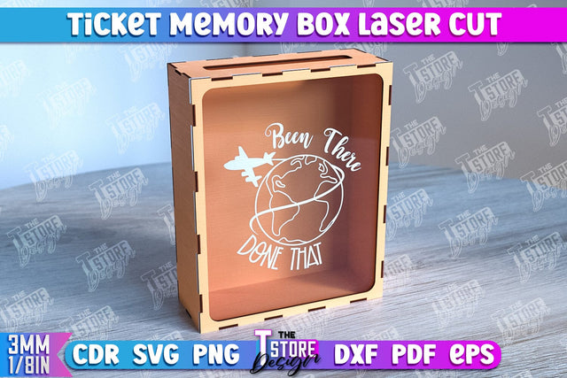 Ticket Stub Memory Box | Favorite Moments | Travels Tickets | Concert Tickets | CNC File SVG The T Store Design 