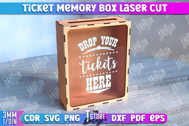 Ticket Stub Memory Box | Favorite Moments | Travels Tickets | Concert Tickets | CNC File SVG The T Store Design 