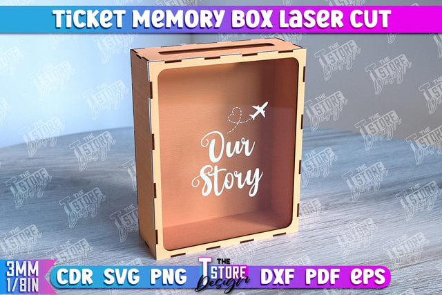 Ticket Stub Memory Box | Favorite Moments | Travels Tickets | Concert Tickets | CNC File SVG The T Store Design 