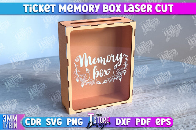 Ticket Stub Memory Box | Favorite Moments | Travels Tickets | Concert Tickets | CNC File SVG The T Store Design 