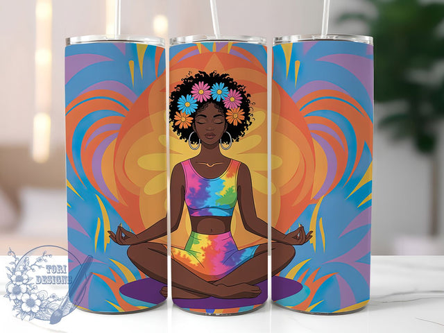 Tie Dye Boho Chakra Yoga Tumbler, Spiritual Meditation Cup, Colorful Boho Wrap, 20Oz Sublimation Tumbler, Mindfulness Gift Design, Hippie Style Cup, Chakra Inspired Tumbler Sublimation ToriDesigns 
