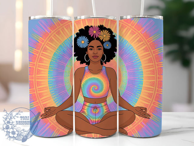 Tie Dye Boho Chakra Yoga Tumbler, Spiritual Meditation Cup, Colorful Boho Wrap, 20Oz Sublimation Tumbler, Mindfulness Gift Design, Hippie Style Cup, Chakra Inspired Tumbler Sublimation ToriDesigns 