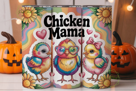 Tie-Dye Chicks 20oz Tumbler Wrap Sublimation PixelChick 