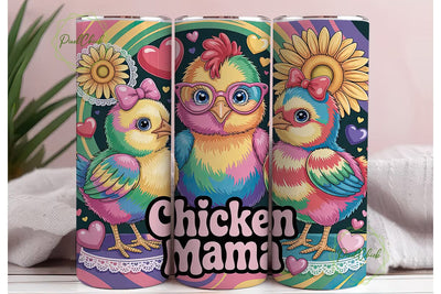 Tie-Dye Chicks 20oz Tumbler Wrap Sublimation PixelChick 
