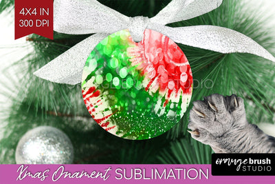 Tie Dye Christmas Ornament Sublimation - Glitter Ornament Sublimation OrangeBrushStudio 