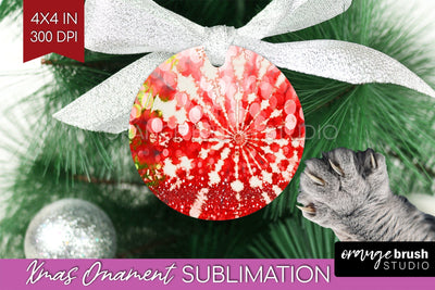 Tie Dye Christmas Ornament Sublimation - Glitter Ornament Sublimation OrangeBrushStudio 