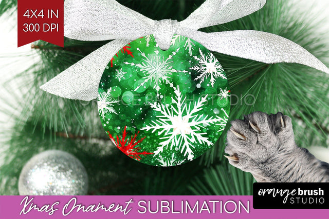 Tie Dye Christmas Ornament Sublimation - Glitter Ornament Sublimation OrangeBrushStudio 