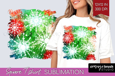 Tie Dye Christmas T shirt Background Square Sublimation Sublimation OrangeBrushStudio 