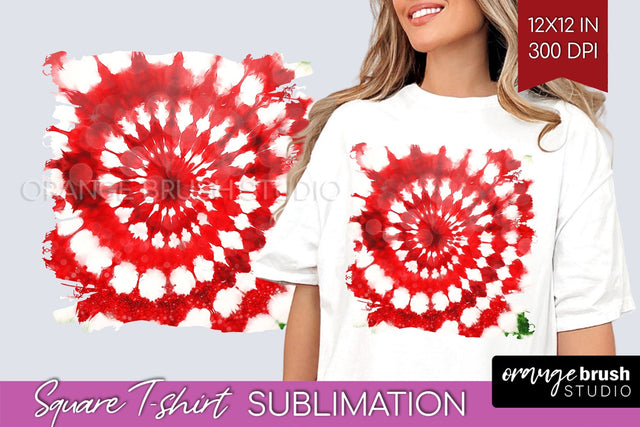 Tie Dye Christmas T shirt Background Square Sublimation Sublimation OrangeBrushStudio 