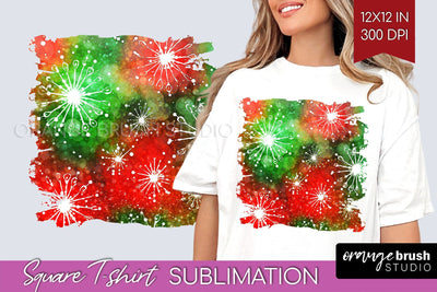 Tie Dye Christmas T shirt Background Square Sublimation Sublimation OrangeBrushStudio 