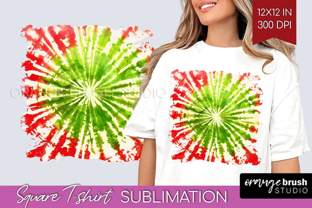 Tie Dye Christmas T shirt Background Square Sublimation Sublimation OrangeBrushStudio 