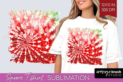 Tie Dye Christmas T shirt Background Square Sublimation Sublimation OrangeBrushStudio 
