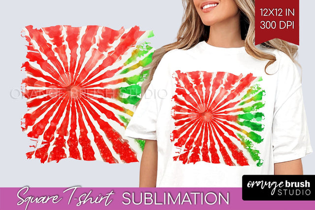 Tie Dye Christmas T shirt Background Square Sublimation Sublimation OrangeBrushStudio 