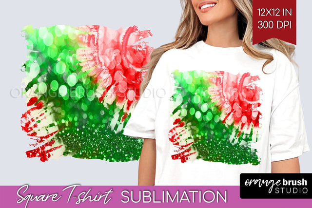 Tie Dye Christmas T shirt Background Square Sublimation Sublimation OrangeBrushStudio 