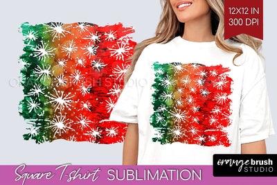 Tie Dye Christmas T shirt Background Square Sublimation Sublimation OrangeBrushStudio 