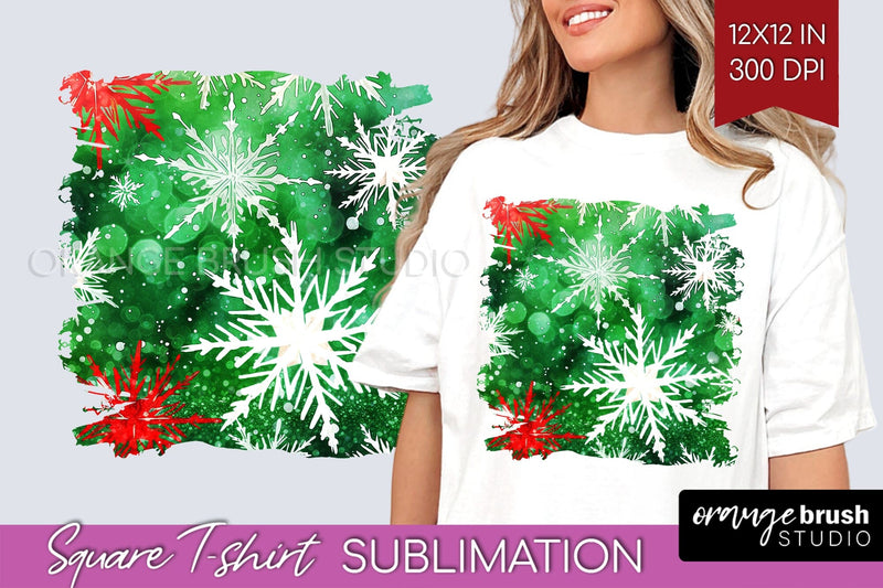 Tie Dye Christmas T shirt Background Square Sublimation Sublimation OrangeBrushStudio 