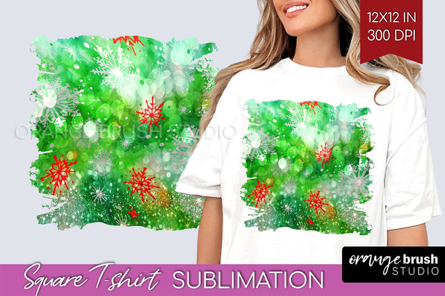 Tie Dye Christmas T shirt Background Square Sublimation Sublimation OrangeBrushStudio 