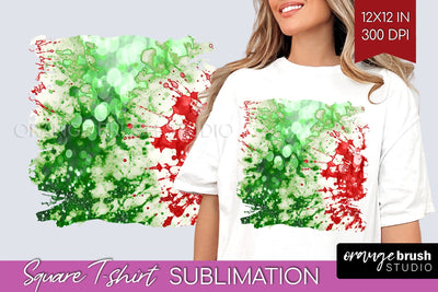 Tie Dye Christmas T shirt Background Square Sublimation Sublimation OrangeBrushStudio 