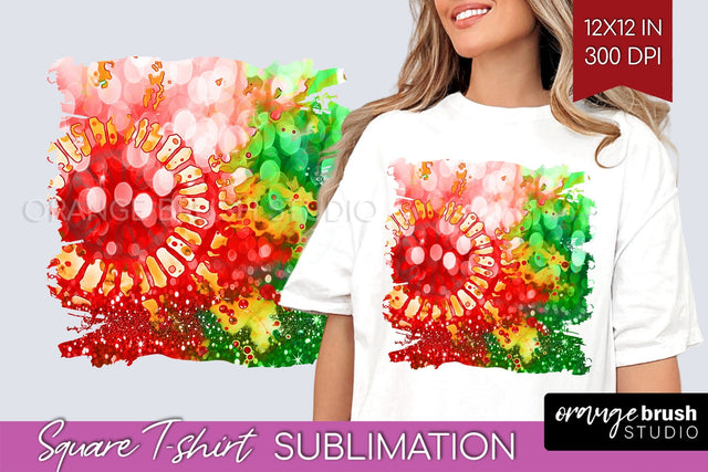 Tie Dye Christmas T shirt Background Square Sublimation Sublimation OrangeBrushStudio 