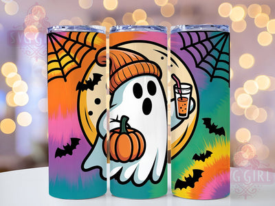 Tie Dye Groovy Ghost Halloween Tumbler, Spooky Tie Dye Wrap, Retro Ghost Sublimation, Cute Halloween Drinkware, Colorful Ghost Tumbler, Groovy Spooky Cup, Haunted Tie Dye Design Sublimation SvggirlplusArt 