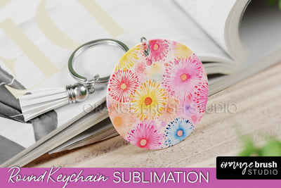 Tie Dye Keychain - Rainbow Keychain Sublimation Design Sublimation OrangeBrushStudio 