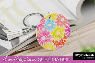 Tie Dye Keychain - Rainbow Keychain Sublimation Design Sublimation OrangeBrushStudio 