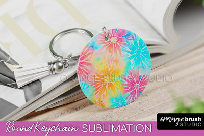 Tie Dye Keychain - Rainbow Keychain Sublimation Design Sublimation OrangeBrushStudio 