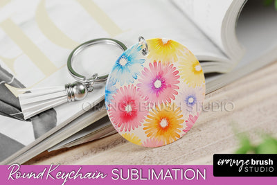 Tie Dye Keychain - Rainbow Keychain Sublimation Design Sublimation OrangeBrushStudio 
